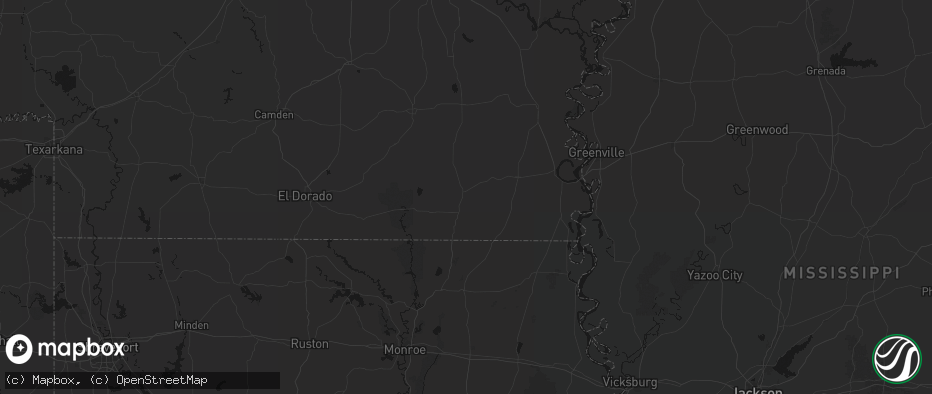 Hail map in Hamburg, AR on July 8, 2026