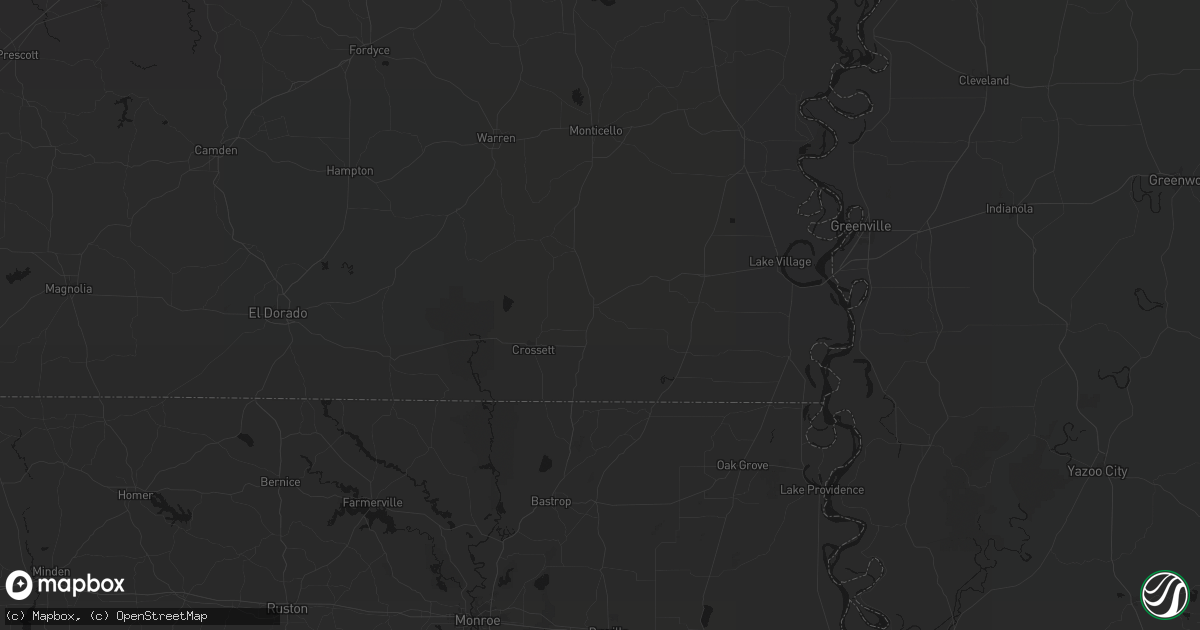 Hail map in Hamburg, AR on July 8, 2026