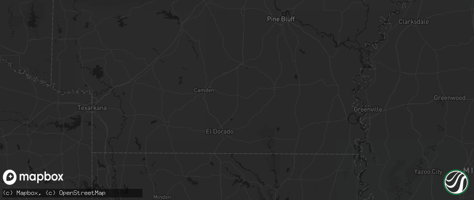 Hail map in Hampton, AR on July 8, 2026