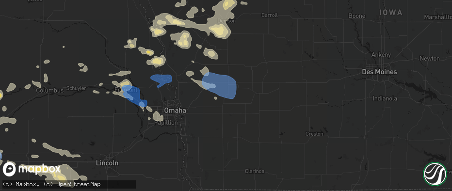 Hail map in Hancock, IA on July 8, 2026
