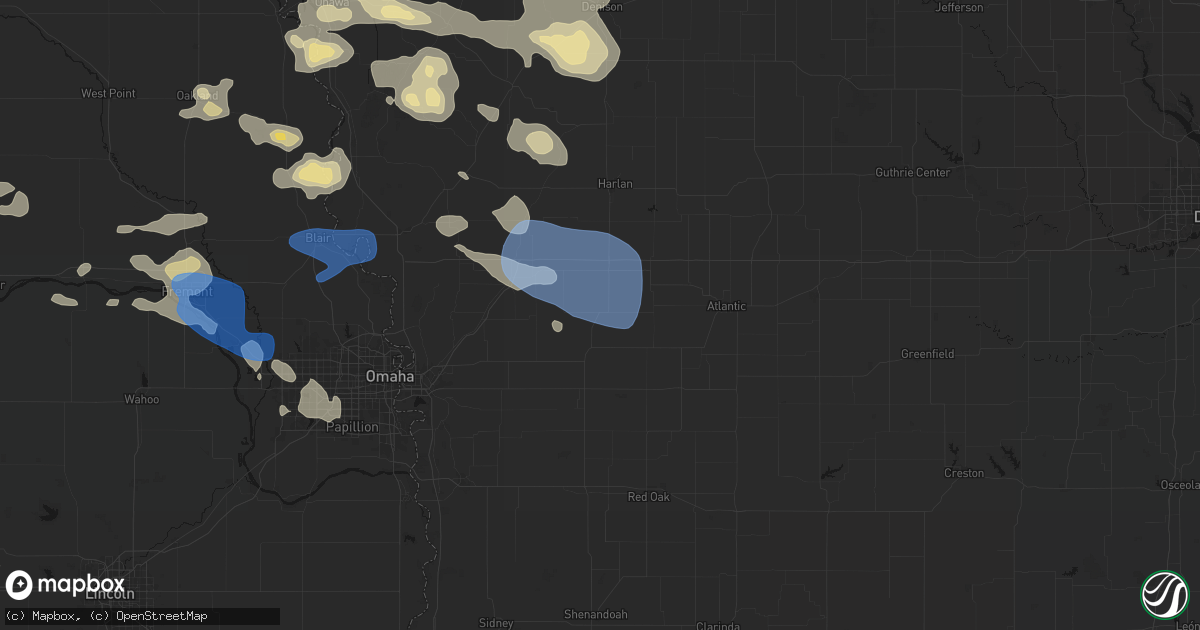Hail map in Hancock, IA on July 8, 2026