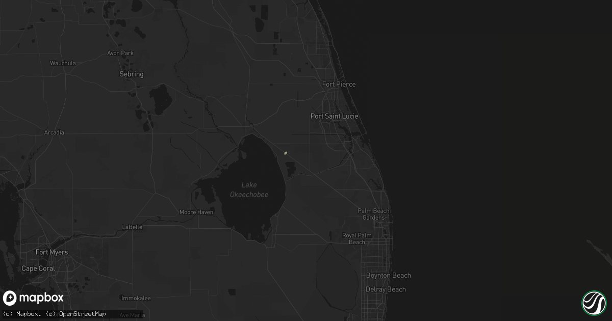 Hail map in Indiantown, FL on July 8, 2026