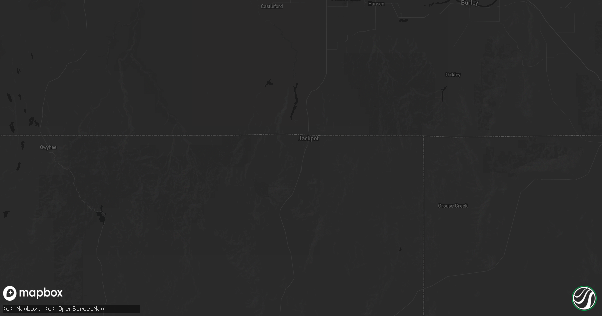 Hail map in Jackpot, NV on July 8, 2026