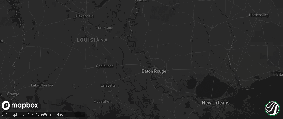 Hail map in Jarreau, LA on July 8, 2026