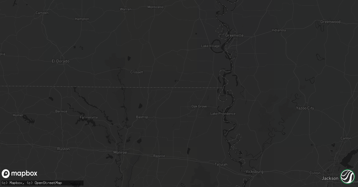 Hail map in Jones, LA on July 8, 2026