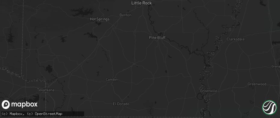 Hail map in Kingsland, AR on July 8, 2026