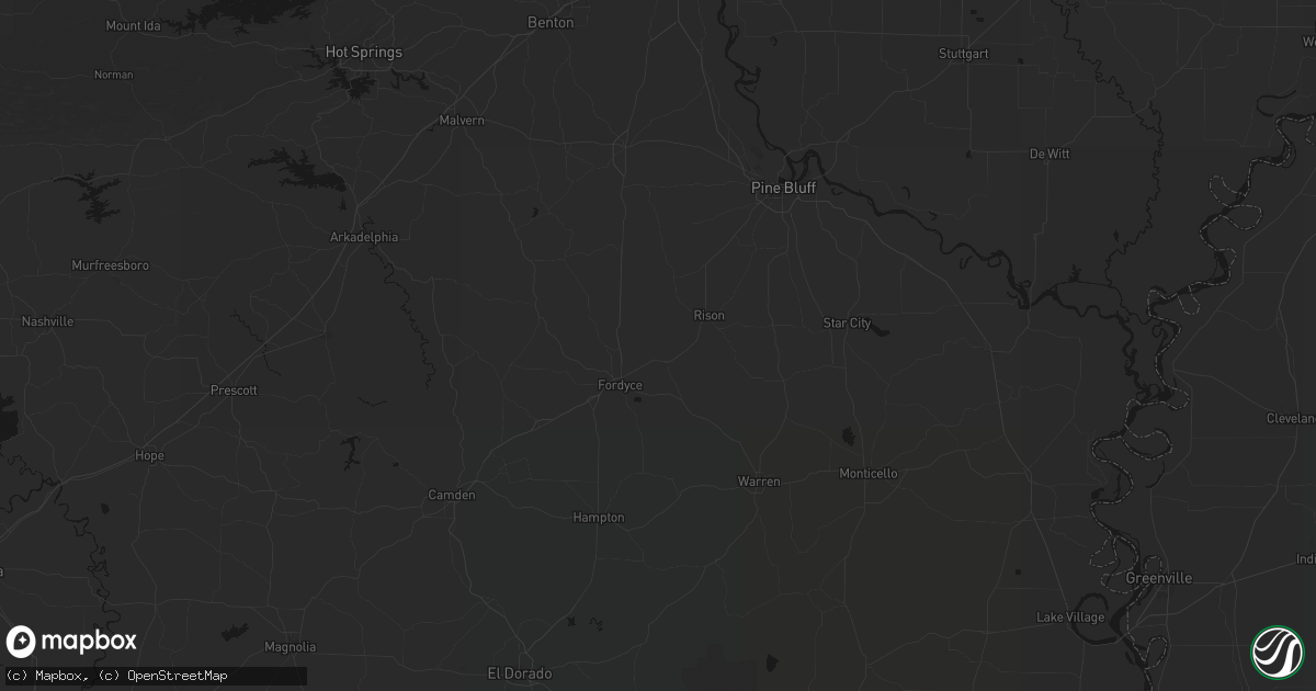 Hail map in Kingsland, AR on July 8, 2026