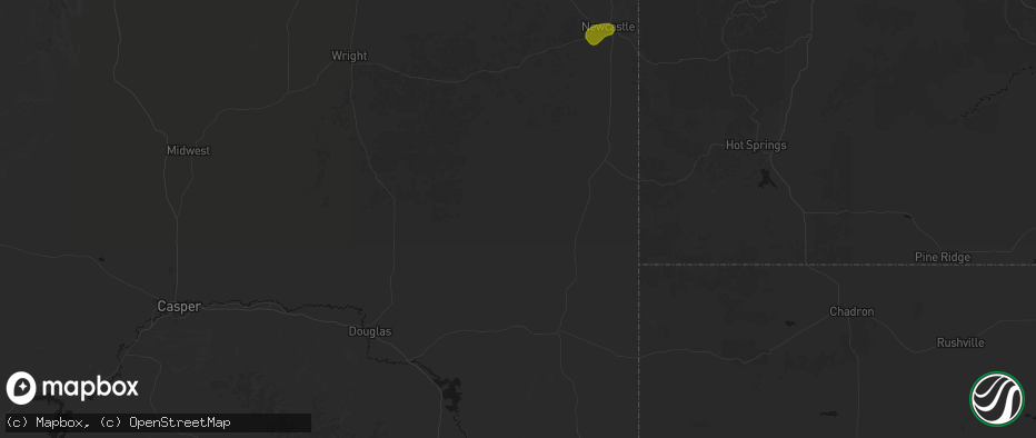 Hail map in Lance Creek, WY on July 8, 2026