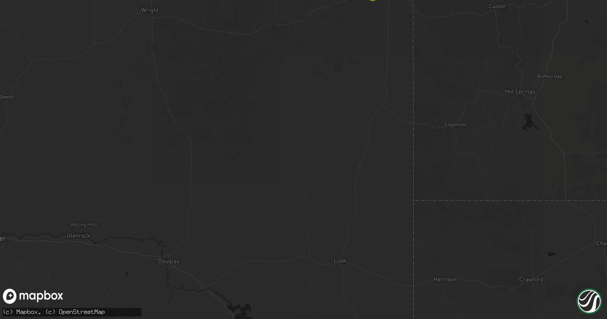 Hail map in Lance Creek, WY on July 8, 2026