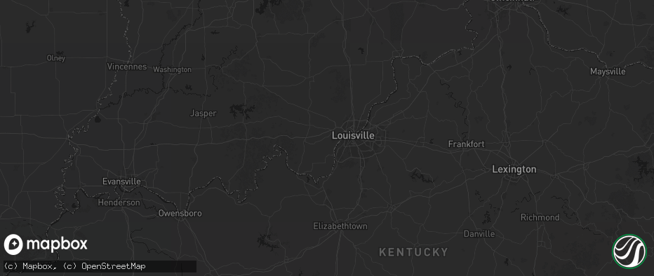 Hail map in Lanesville, IN on July 8, 2026