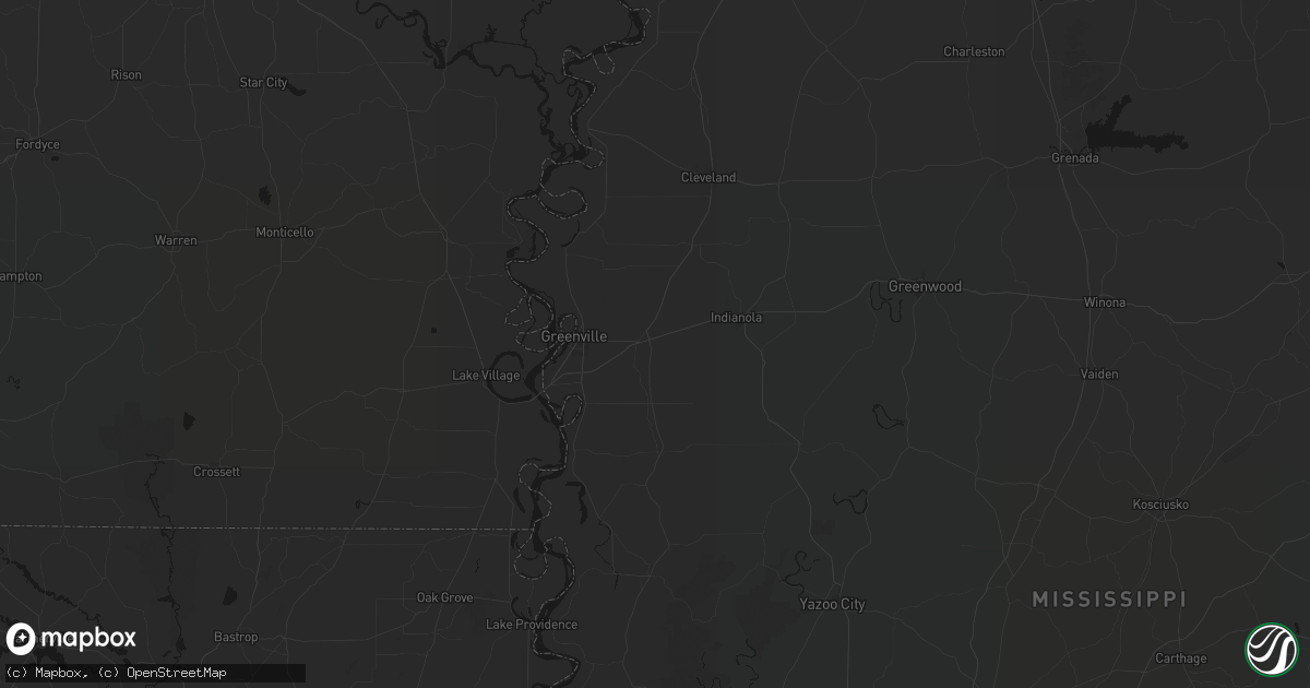 Hail map in Leland, MS on July 8, 2026