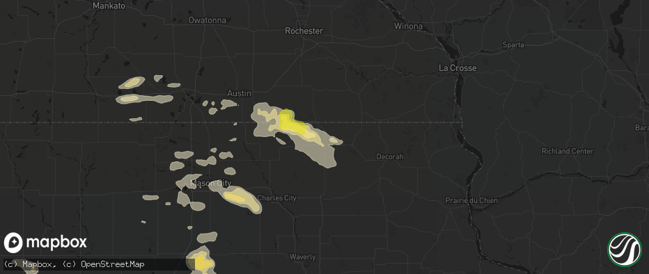 Hail map in Lime Springs, IA on July 8, 2026
