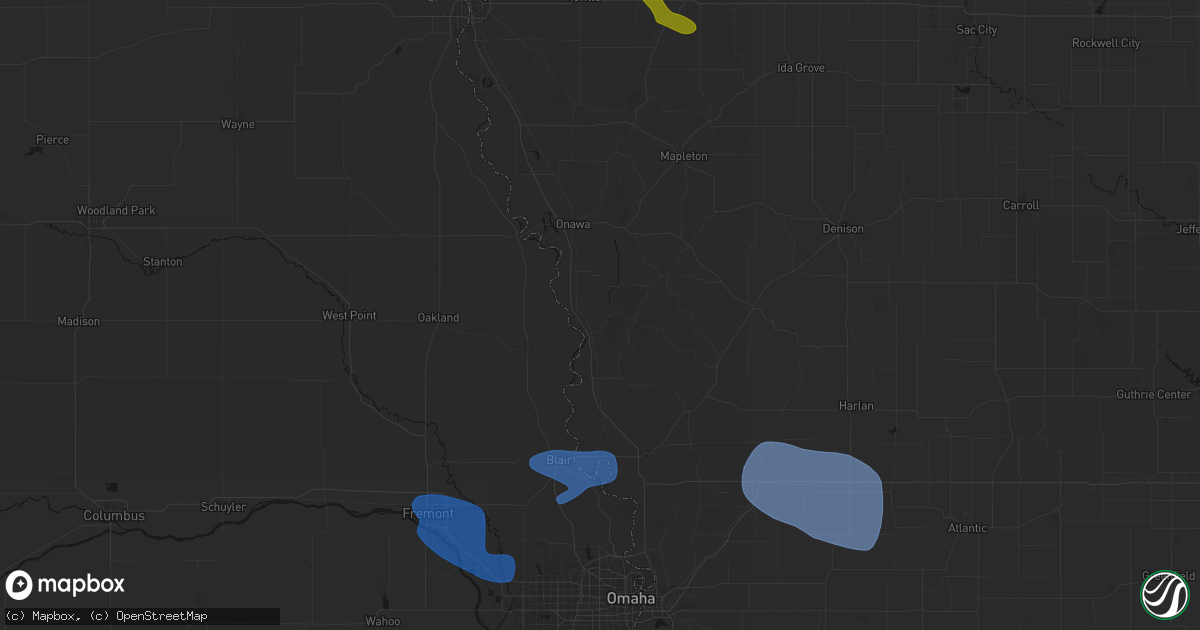 Hail map in Little Sioux, IA on July 8, 2026