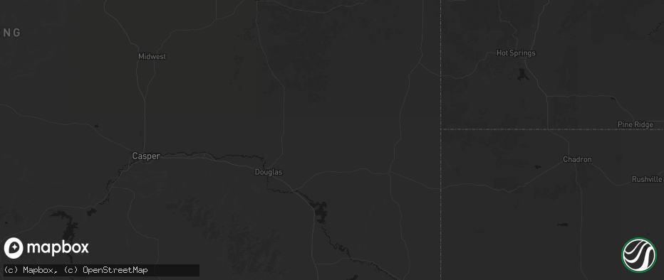 Hail map in Lost Springs, WY on July 8, 2026
