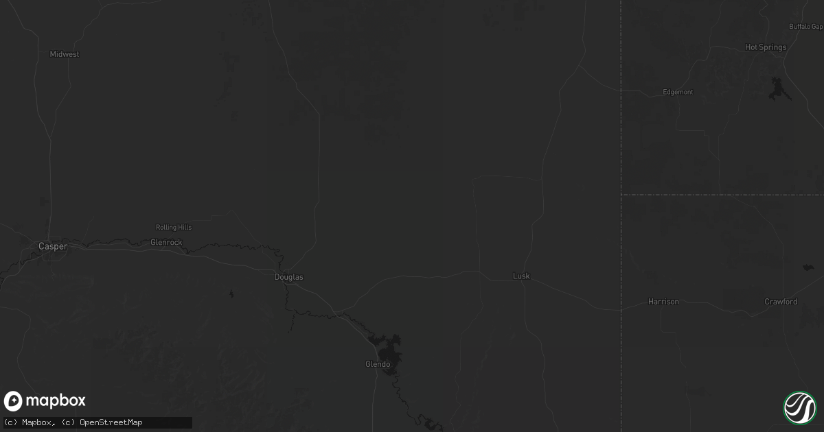 Hail map in Lost Springs, WY on July 8, 2026
