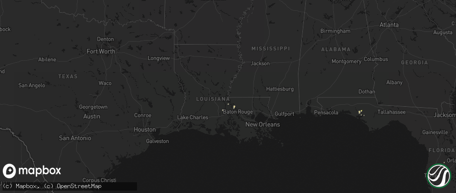 Hail map in Louisiana on July 8, 2026