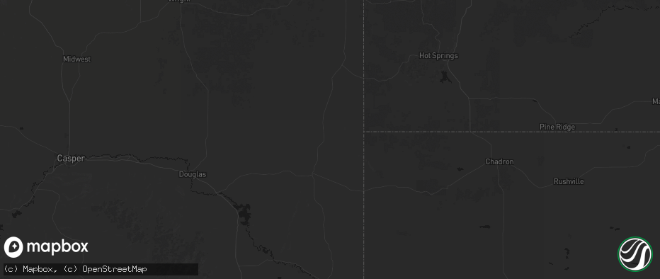 Hail map in Lusk, WY on July 8, 2026