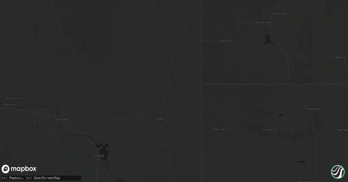 Hail map in Lusk, WY on July 8, 2026