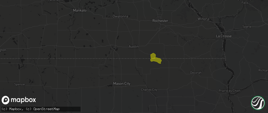 Hail map in Lyle, MN on July 8, 2026