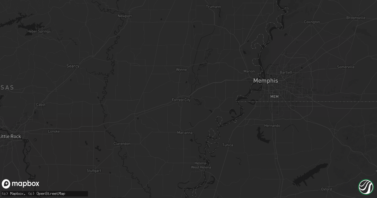 Hail map in Madison, AR on July 8, 2026