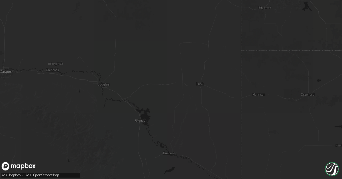 Hail map in Manville, WY on July 8, 2026