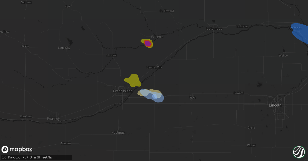Hail map in Marquette, NE on July 8, 2026