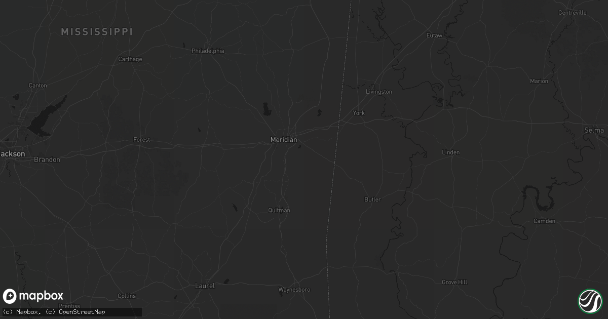 Hail map in Meridian, MS on July 8, 2026