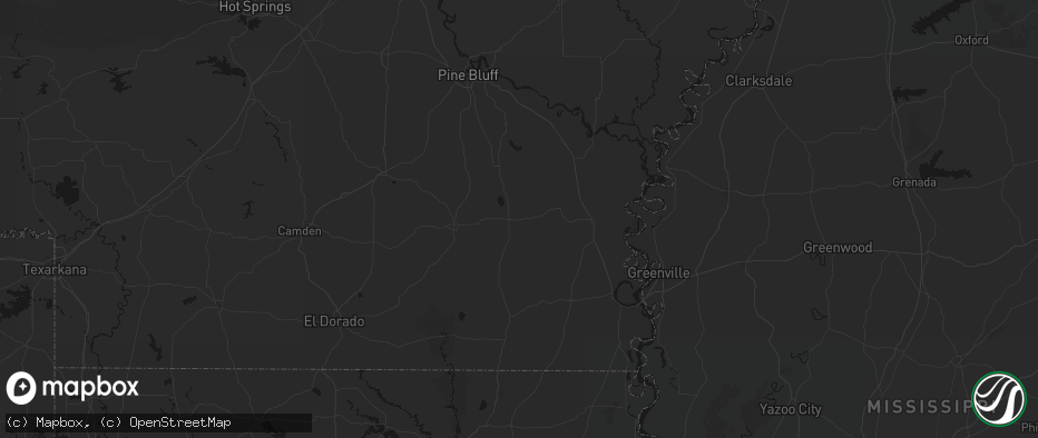 Hail map in Monticello, AR on July 8, 2026