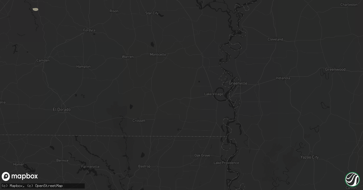 Hail map in Montrose, AR on July 8, 2026