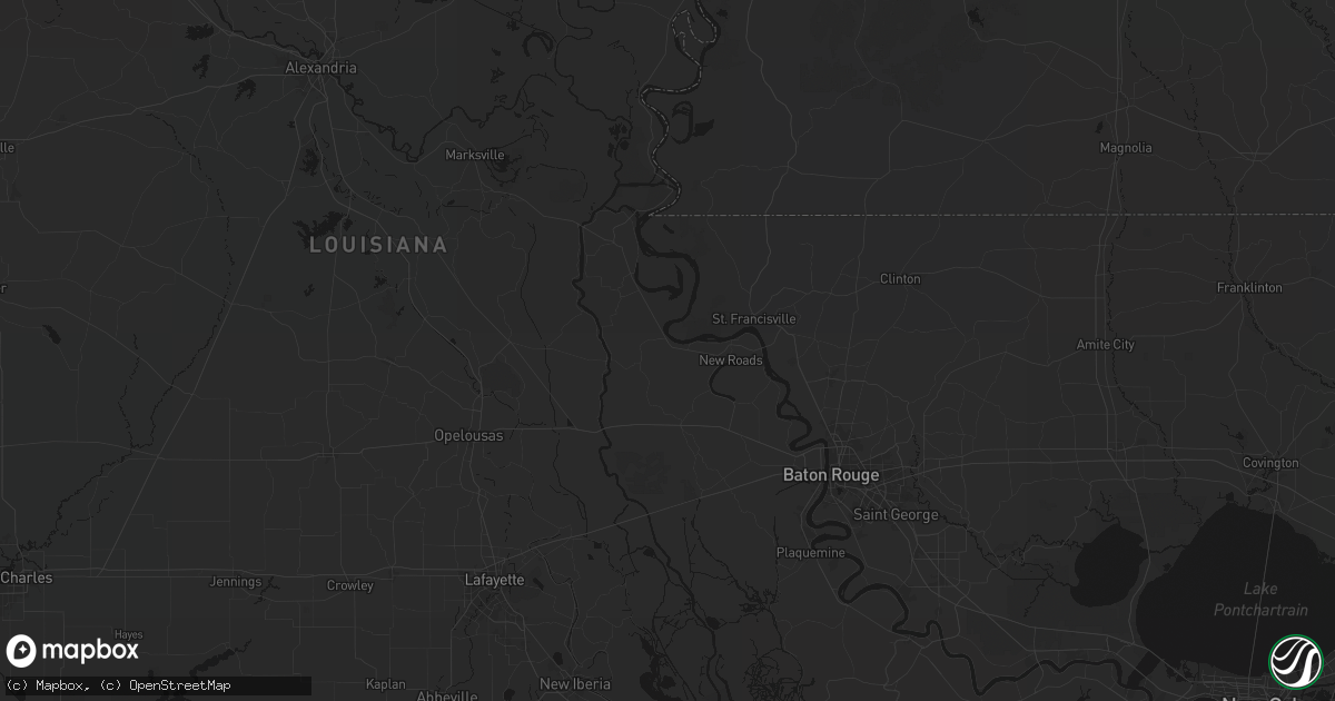 Hail map in Morganza, LA on July 8, 2026
