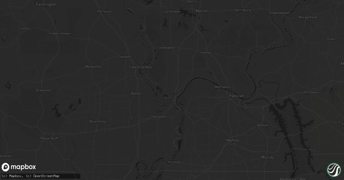 Hail map in Mounds, IL on July 8, 2026