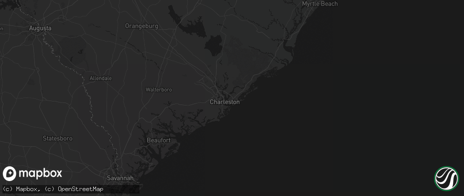 Hail map in Mount Pleasant, SC on July 8, 2026