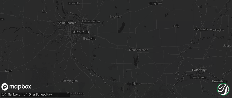 Hail map in Nashville, IL on July 8, 2026