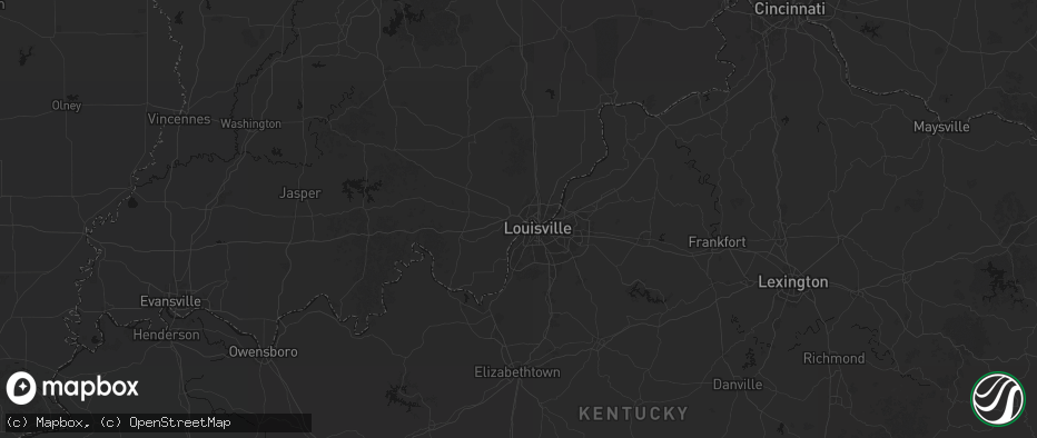 Hail map in New Albany, IN on July 8, 2026