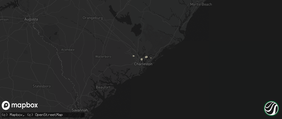 Hail map in North Charleston, SC on July 8, 2026