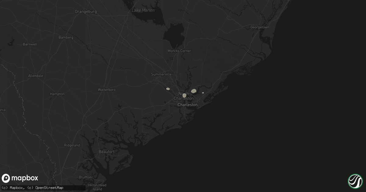 Hail map in North Charleston, SC on July 8, 2026
