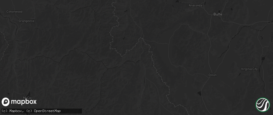 Hail map in North Fork, ID on July 8, 2026