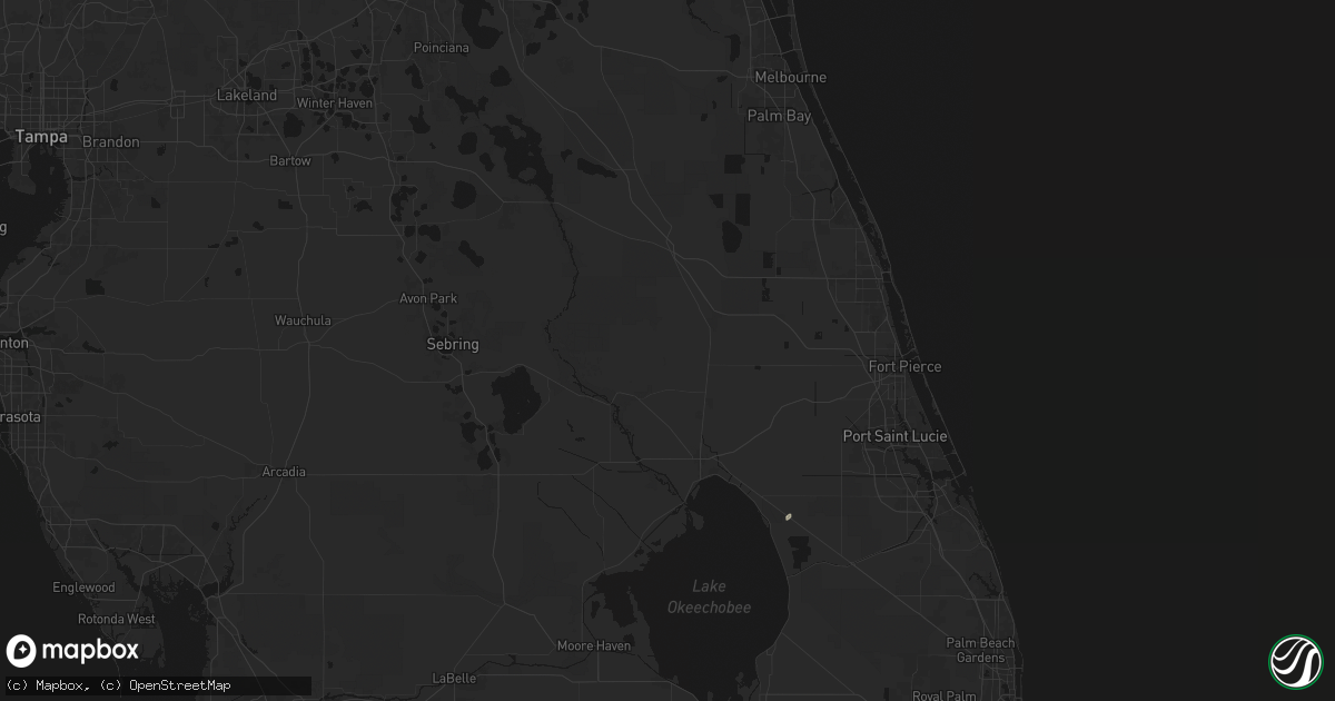 Hail map in Okeechobee, FL on July 8, 2026