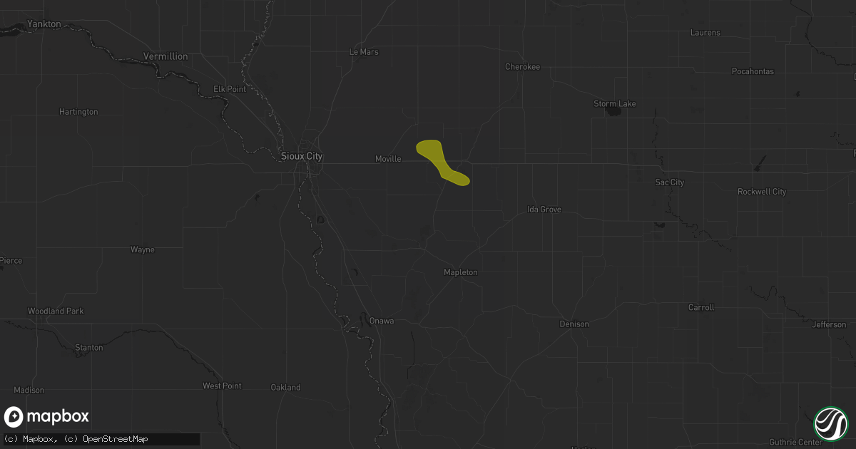 Hail map in Oto, IA on July 8, 2026