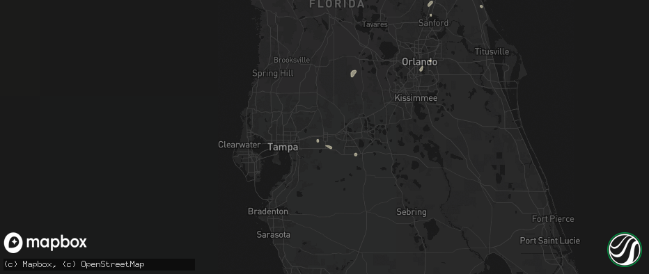Hail map in Plant City, FL on July 8, 2026