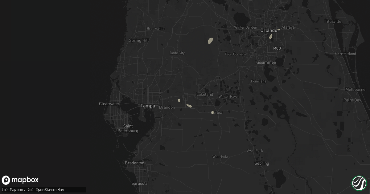 Hail map in Plant City, FL on July 8, 2026