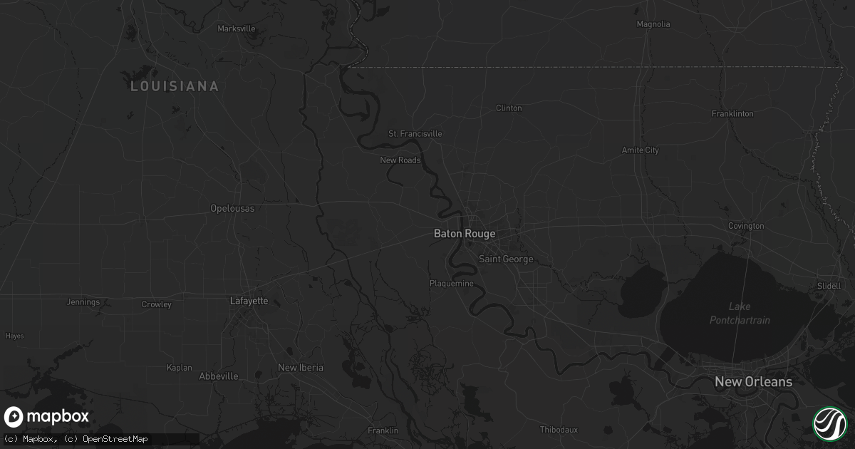Hail map in Port Allen, LA on July 8, 2026