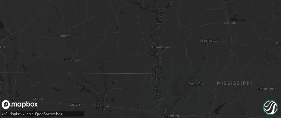 Hail map in Portland, AR on July 8, 2026