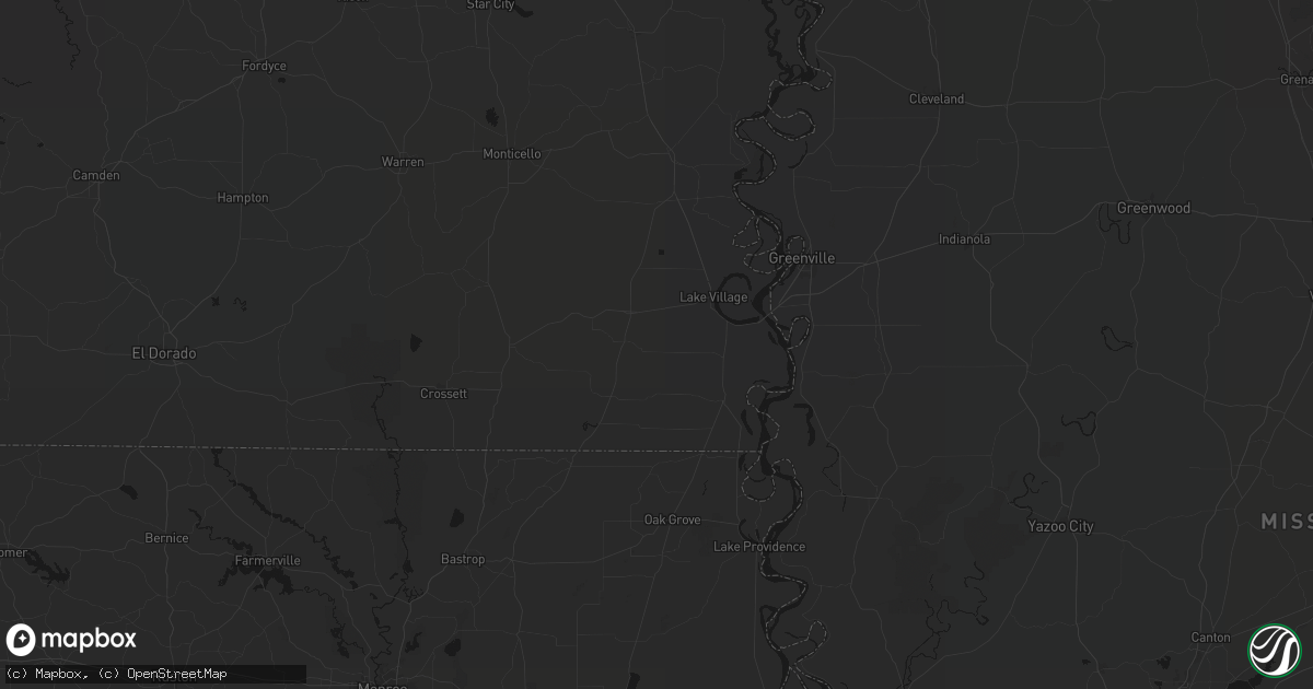 Hail map in Portland, AR on July 8, 2026