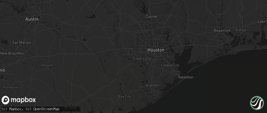 Hail map in Richmond, TX on July 8, 2026