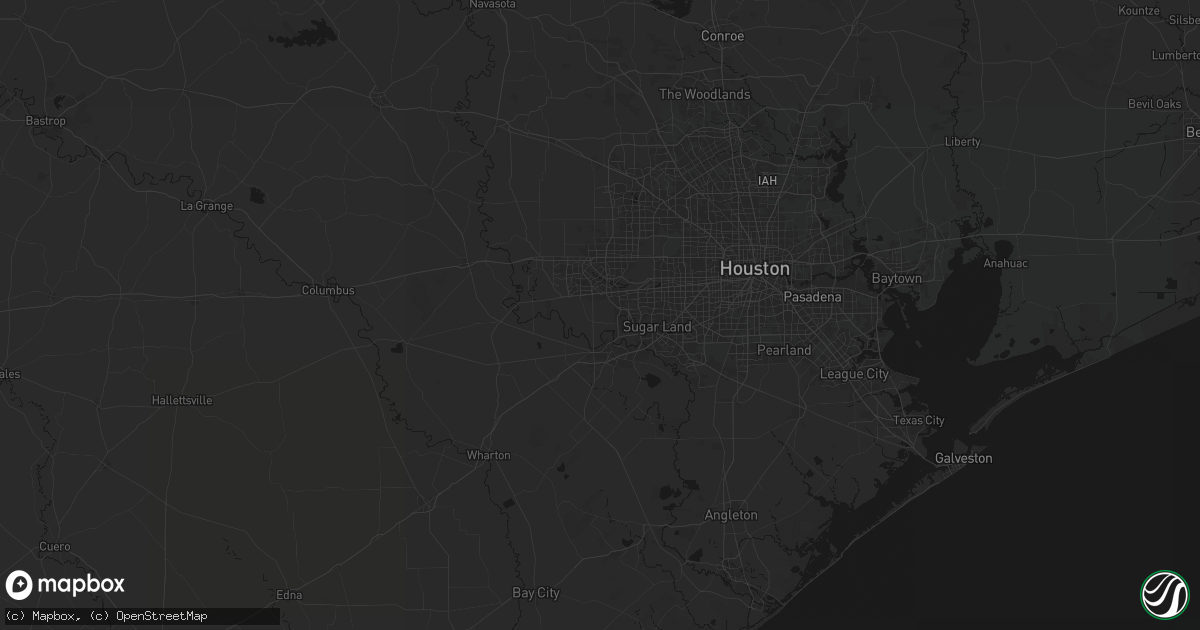 Hail map in Richmond, TX on July 8, 2026