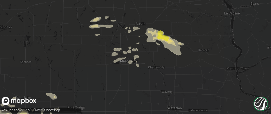 Hail map in Rock Falls, IA on July 8, 2026