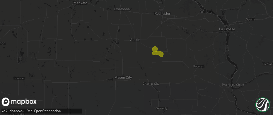 Hail map in Saint Ansgar, IA on July 8, 2026