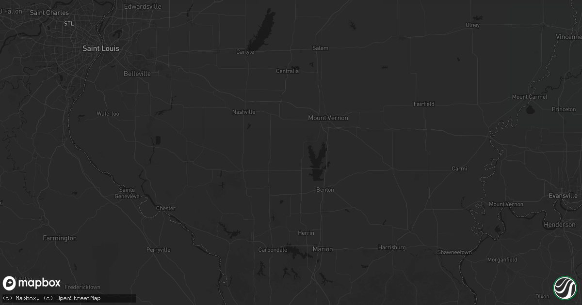 Hail map in Scheller, IL on July 8, 2026