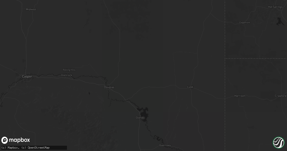 Hail map in Shawnee, WY on July 8, 2026